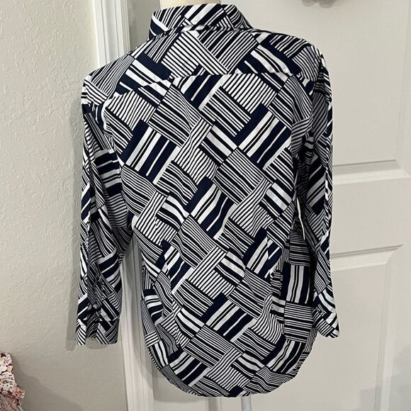 Ralph Lauren Navy and White Striped Button Down Shirt - Picture 7 of 9
